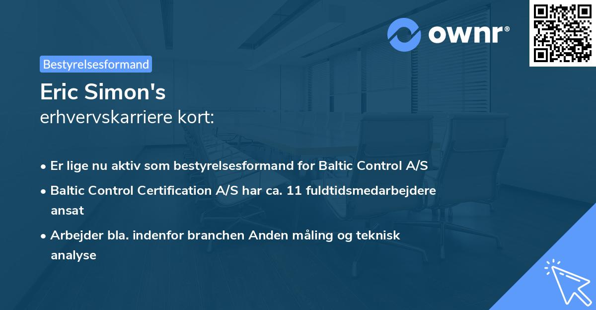 Eric Simon's erhvervskarriere kort