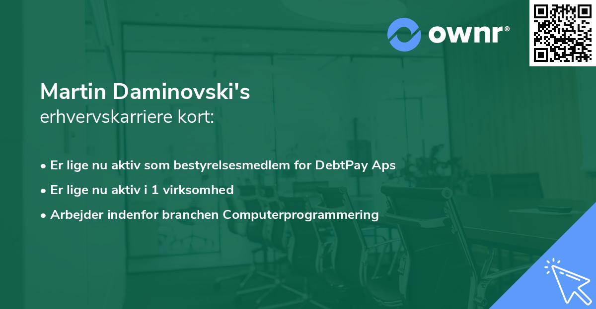 Martin Daminovski's erhvervskarriere kort