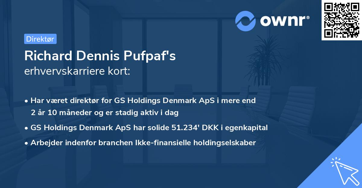 Richard Dennis Pufpaf's erhvervskarriere kort