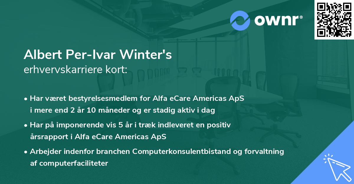Albert Per-Ivar Winter's erhvervskarriere kort