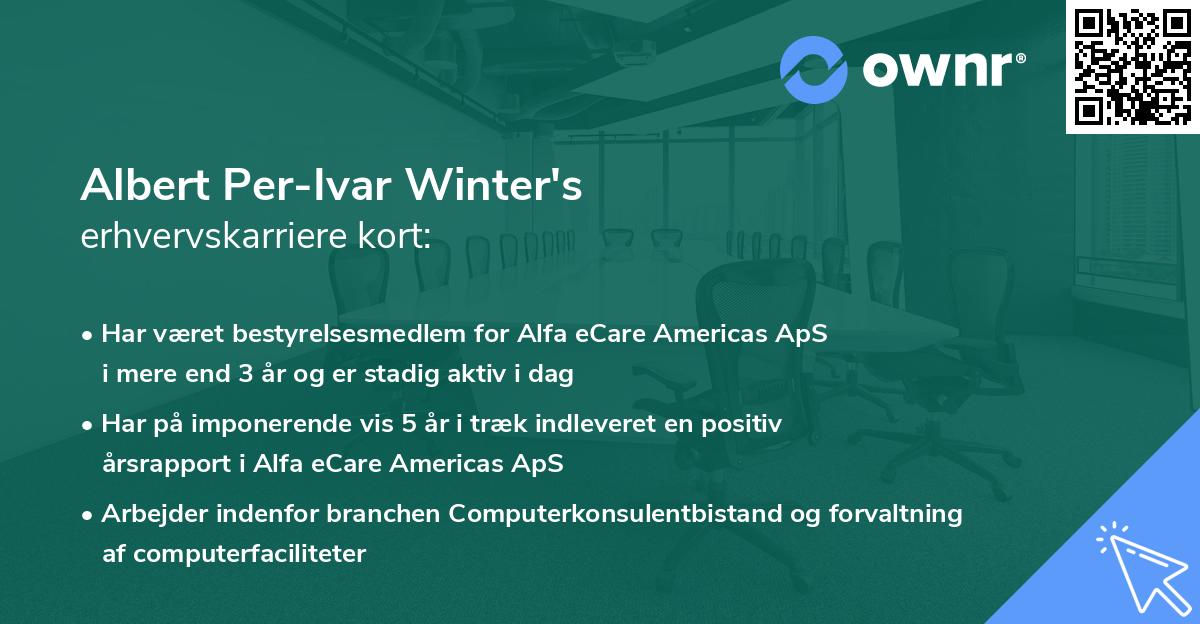 Albert Per-Ivar Winter's erhvervskarriere kort