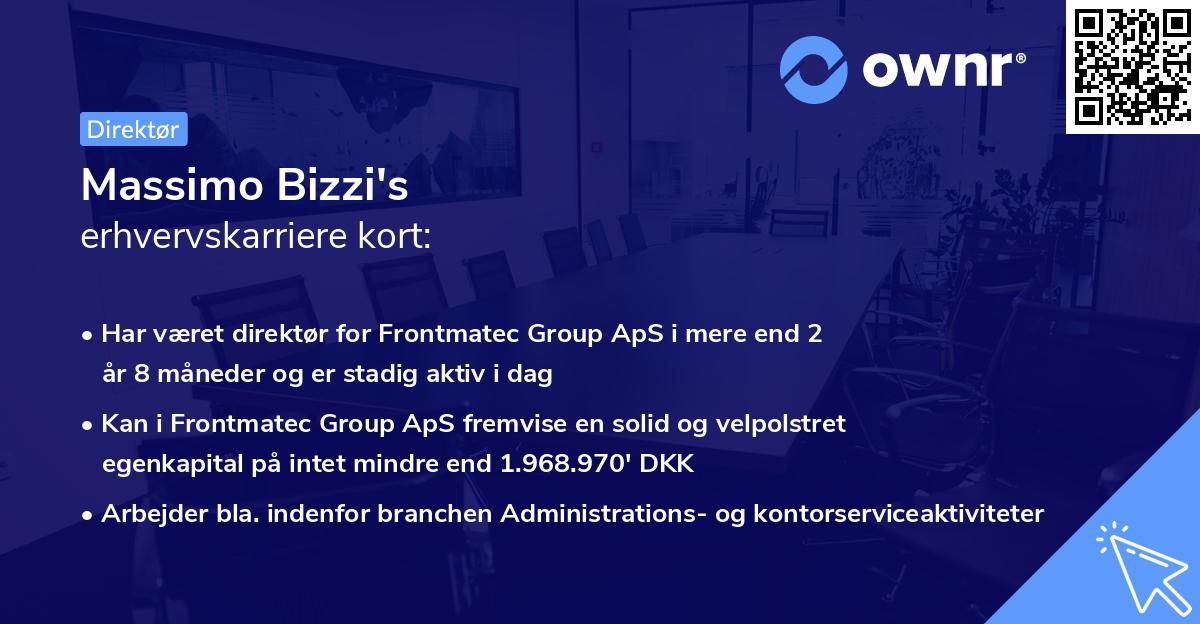 Massimo Bizzi's erhvervskarriere kort