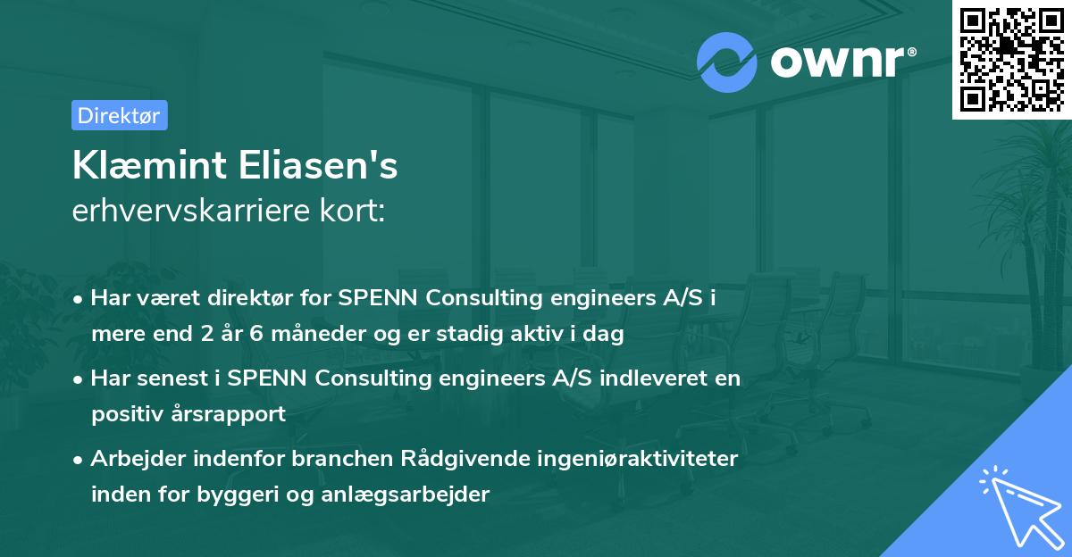 Klæmint Eliasen's erhvervskarriere kort