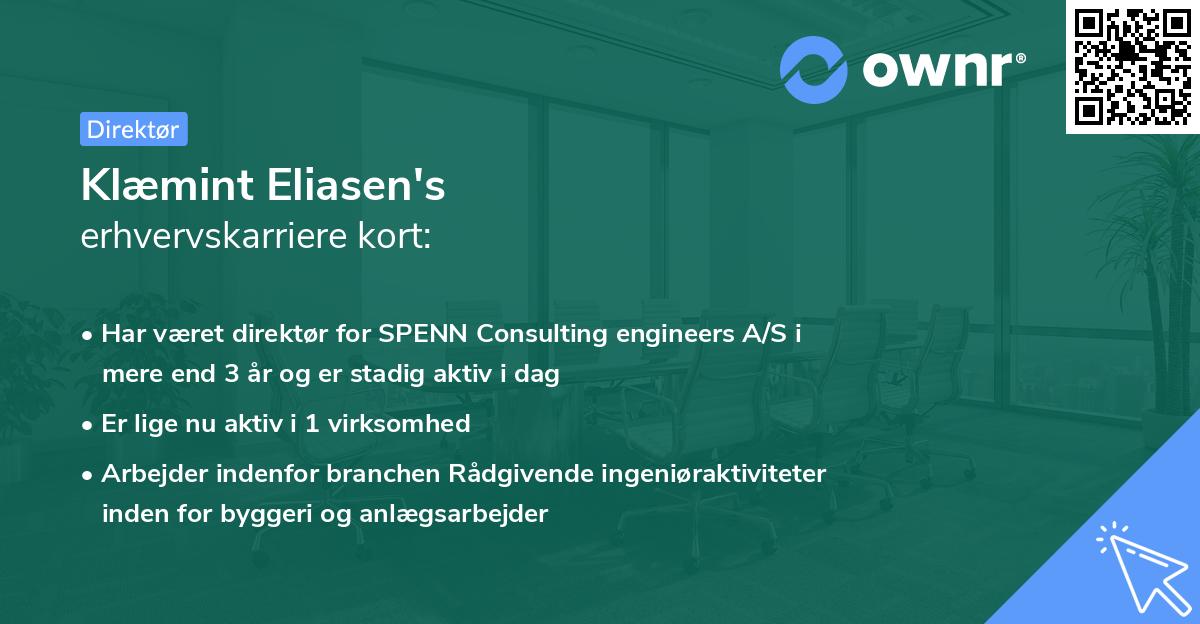 Klæmint Eliasen's erhvervskarriere kort