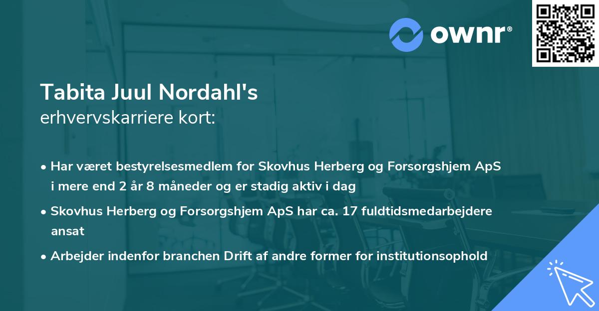 Tabita Juul Nordahl's erhvervskarriere kort