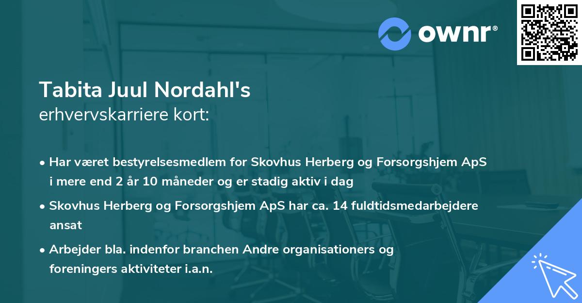 Tabita Juul Nordahl's erhvervskarriere kort