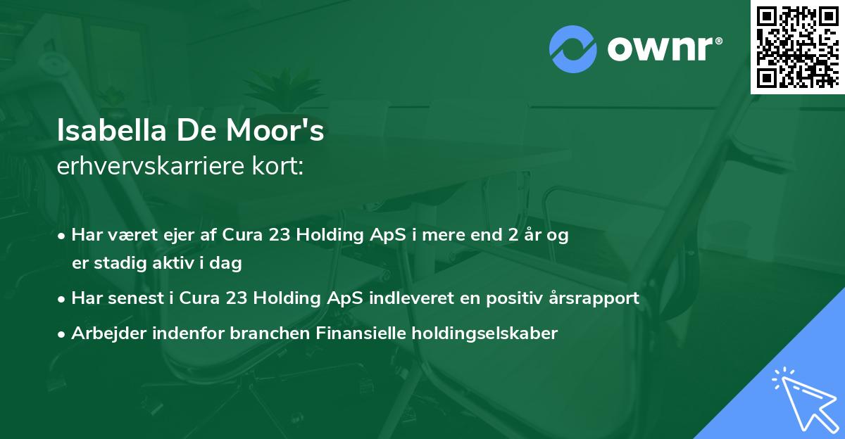 Isabella De Moor's erhvervskarriere kort