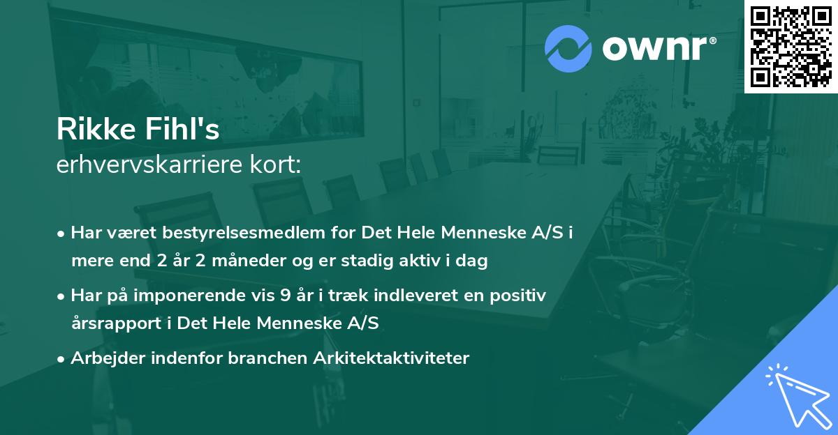 Rikke Fihl's erhvervskarriere kort