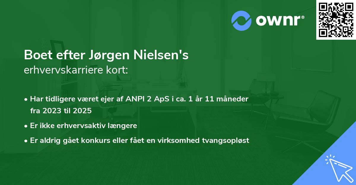 Boet efter Jørgen Nielsen's erhvervskarriere kort