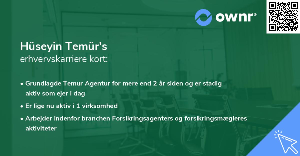 Hüseyin Temür's erhvervskarriere kort