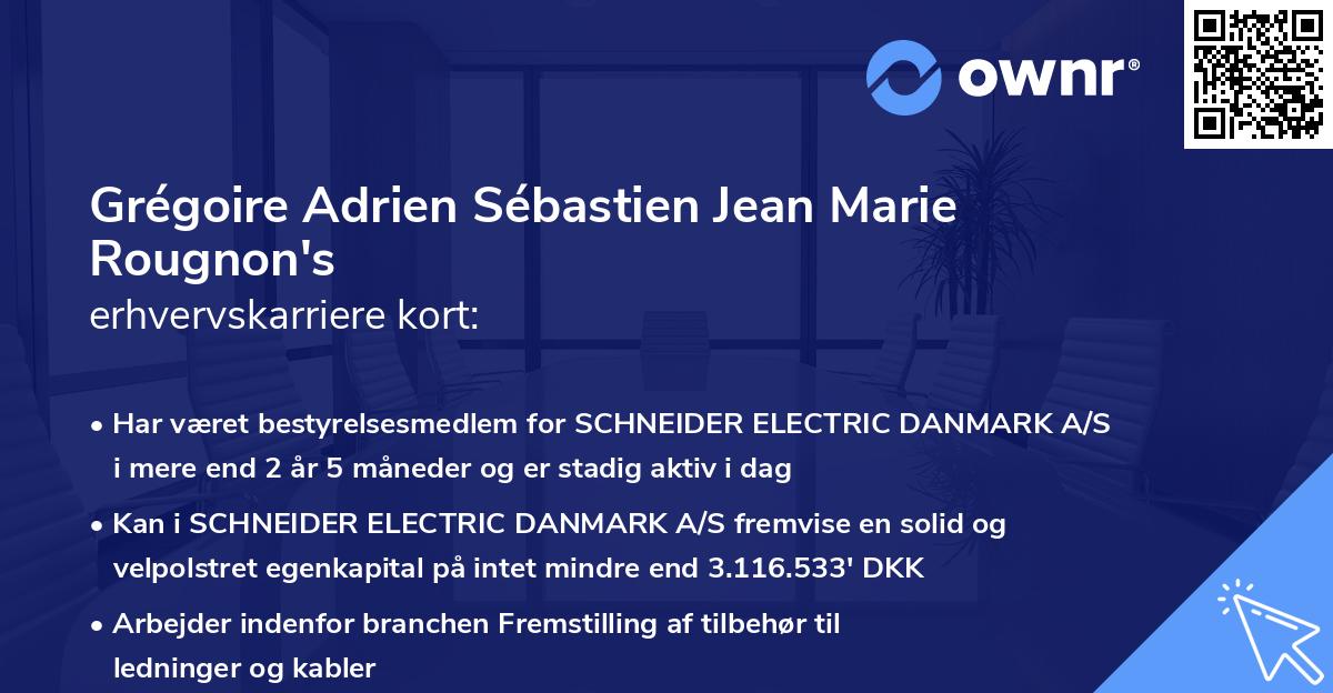 Grégoire Adrien Sébastien Jean Marie Rougnon's erhvervskarriere kort