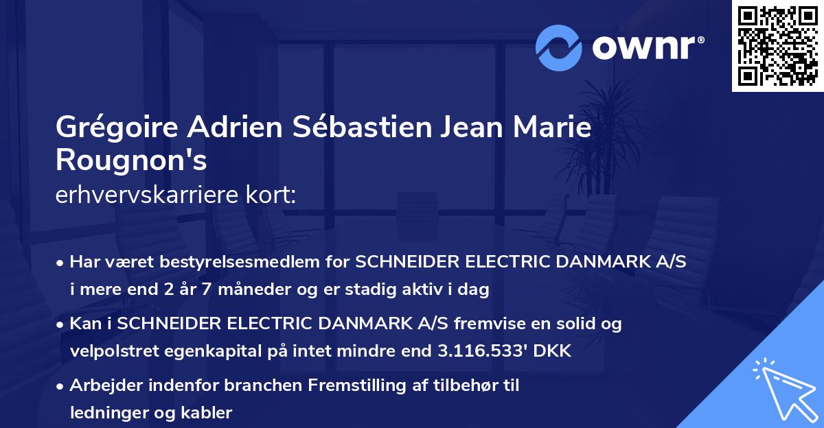 Grégoire Adrien Sébastien Jean Marie Rougnon's erhvervskarriere kort