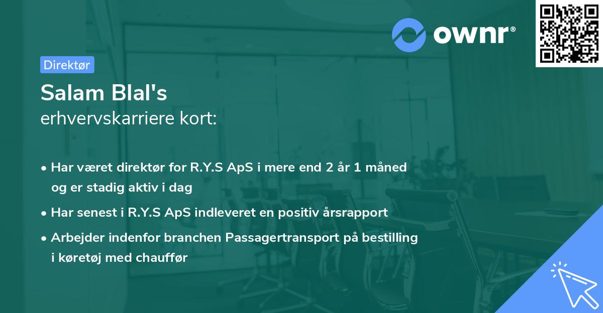Salam Blal's erhvervskarriere kort
