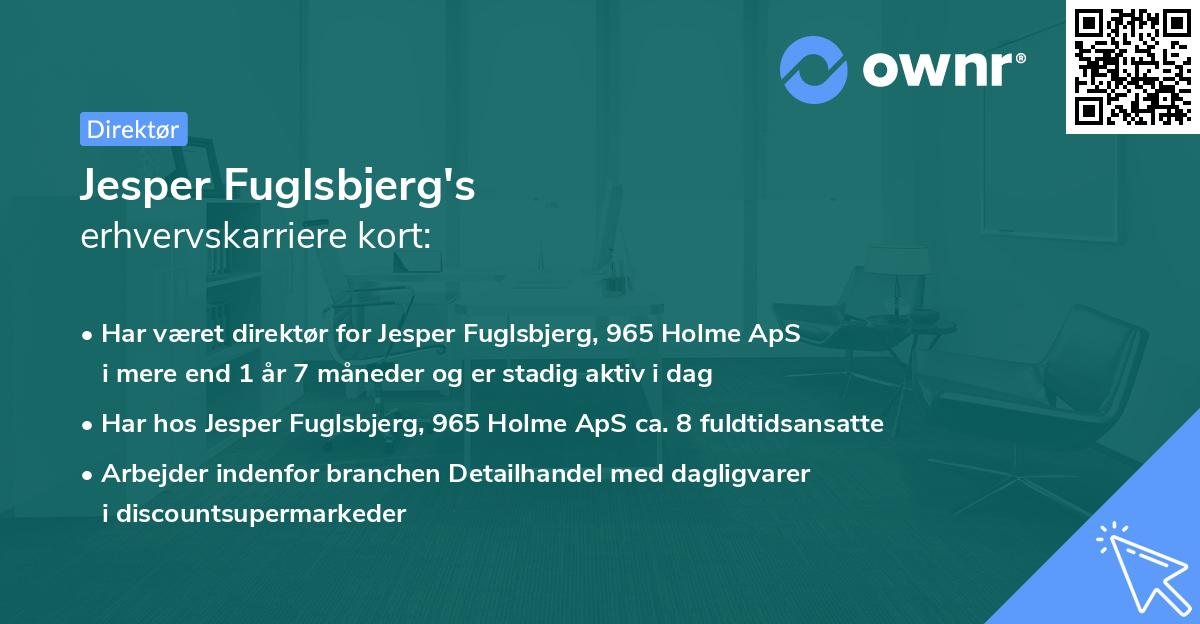Jesper Fuglsbjerg's erhvervskarriere kort