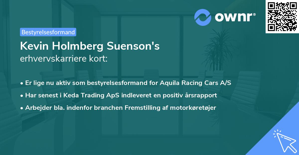Kevin Holmberg Suenson's erhvervskarriere kort