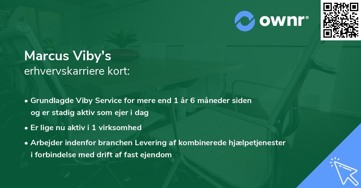 Marcus Viby's erhvervskarriere kort