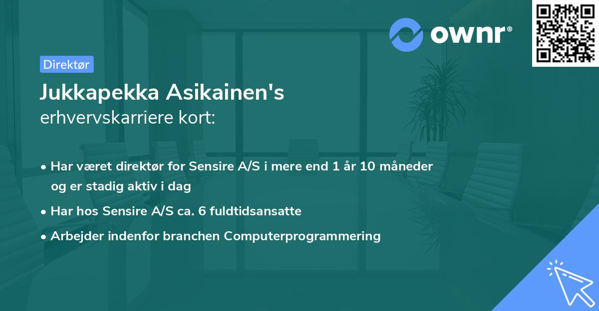 Jukkapekka Asikainen's erhvervskarriere kort