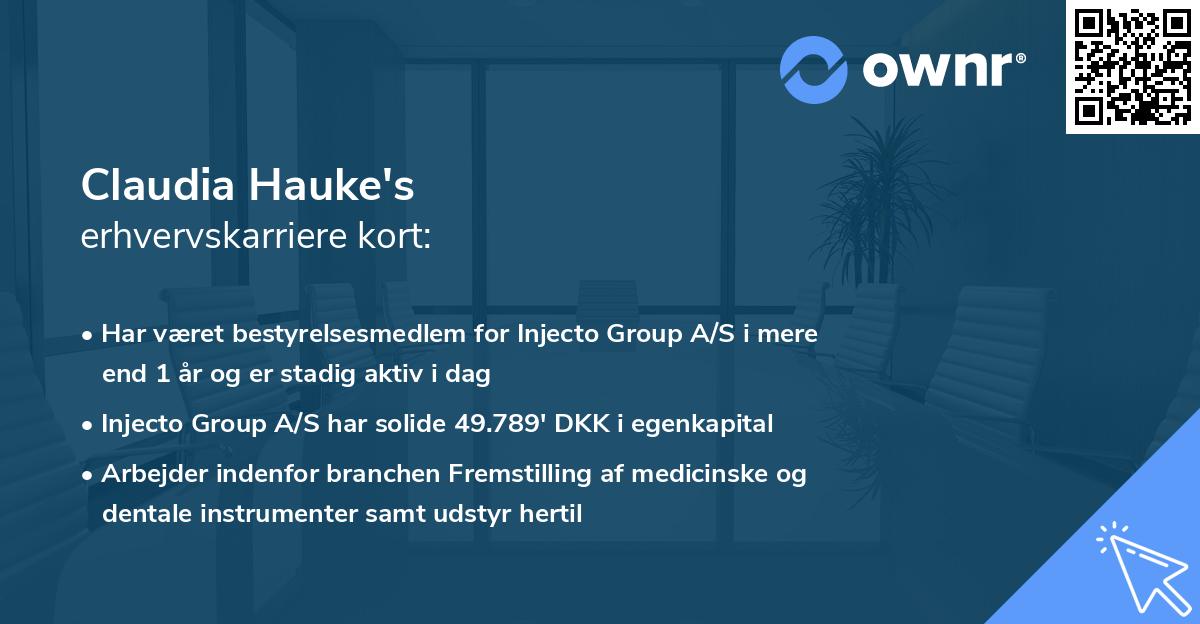 Claudia Hauke's erhvervskarriere kort