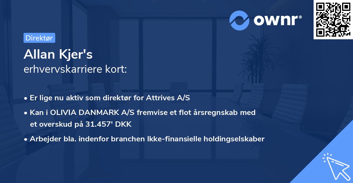Allan Kjer's erhvervskarriere kort
