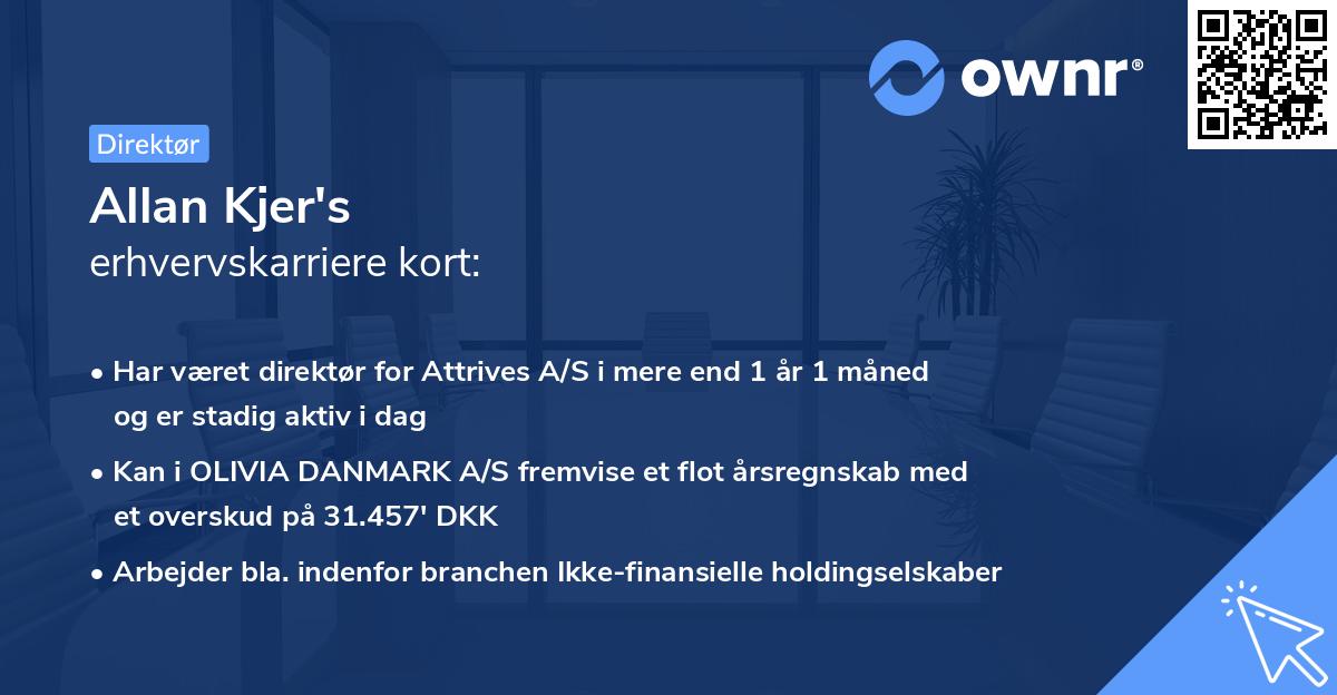 Allan Kjer's erhvervskarriere kort
