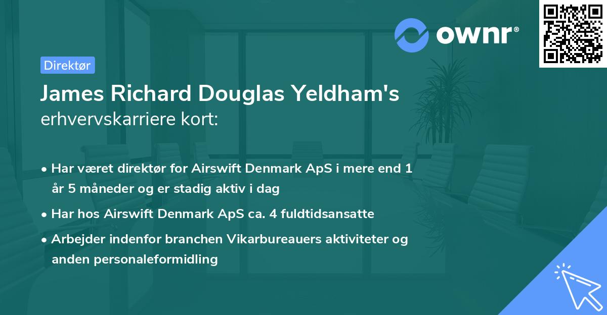 James Richard Douglas Yeldham's erhvervskarriere kort