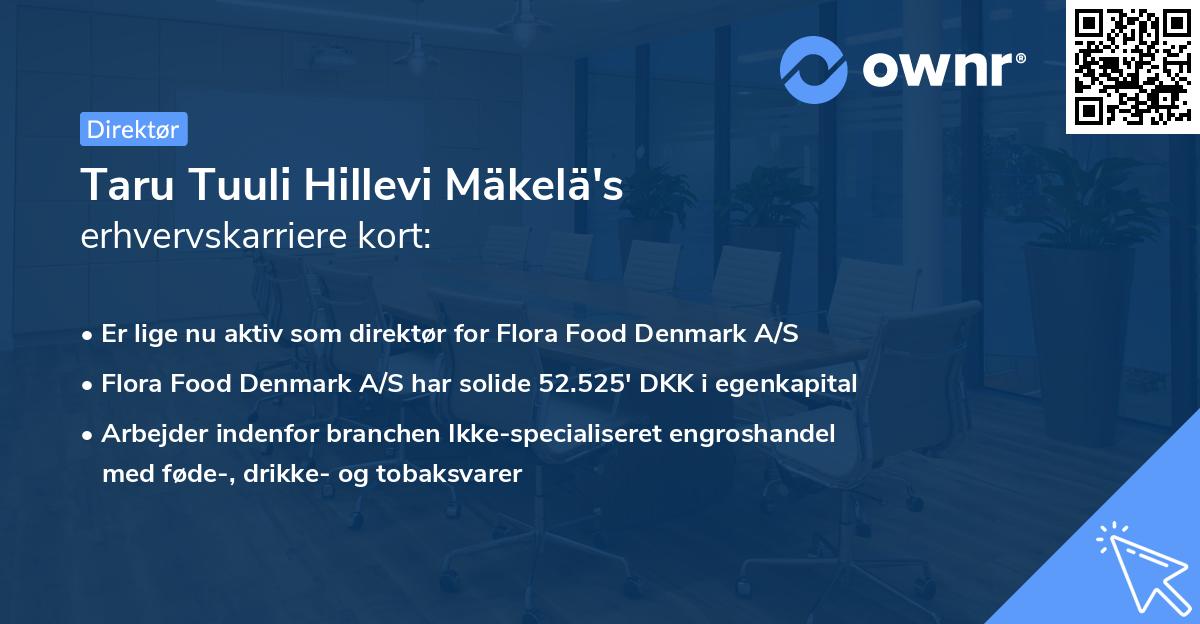 Taru Tuuli Hillevi Mäkelä's erhvervskarriere kort