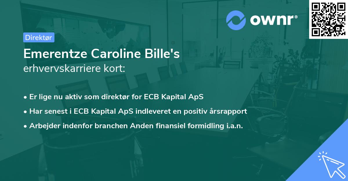 Emerentze Caroline Bille's erhvervskarriere kort