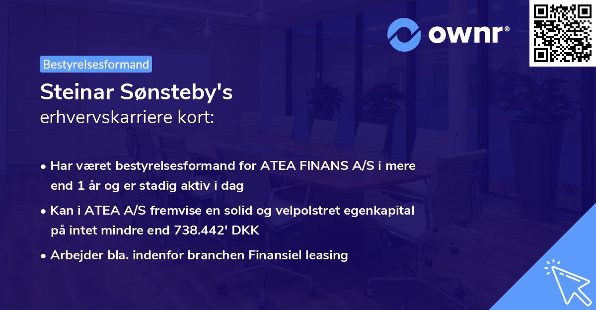 Steinar Sønsteby's erhvervskarriere kort