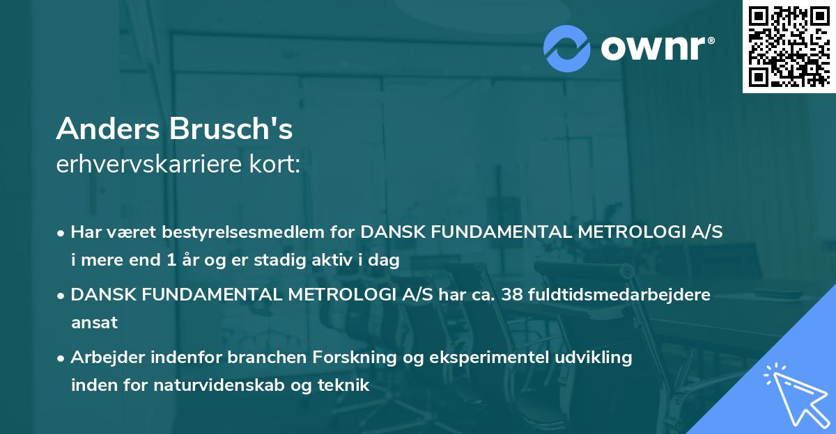Anders Brusch's erhvervskarriere kort