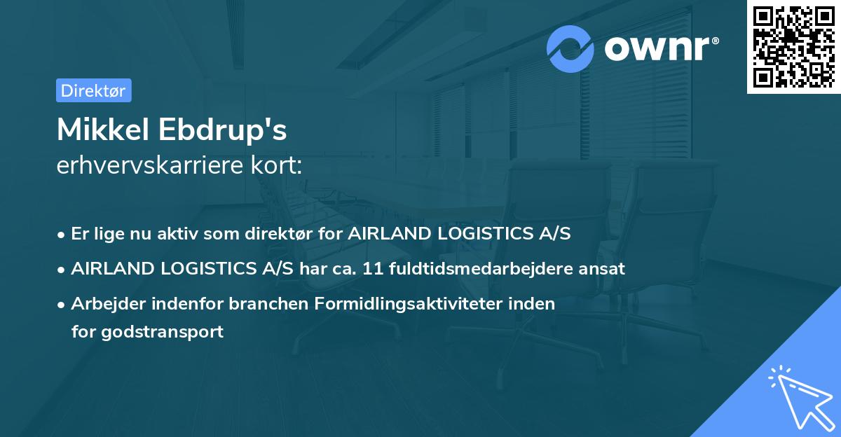 Mikkel Ebdrup's erhvervskarriere kort