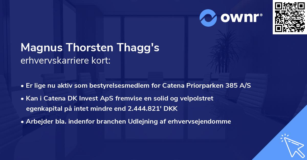 Magnus Thorsten Thagg's erhvervskarriere kort