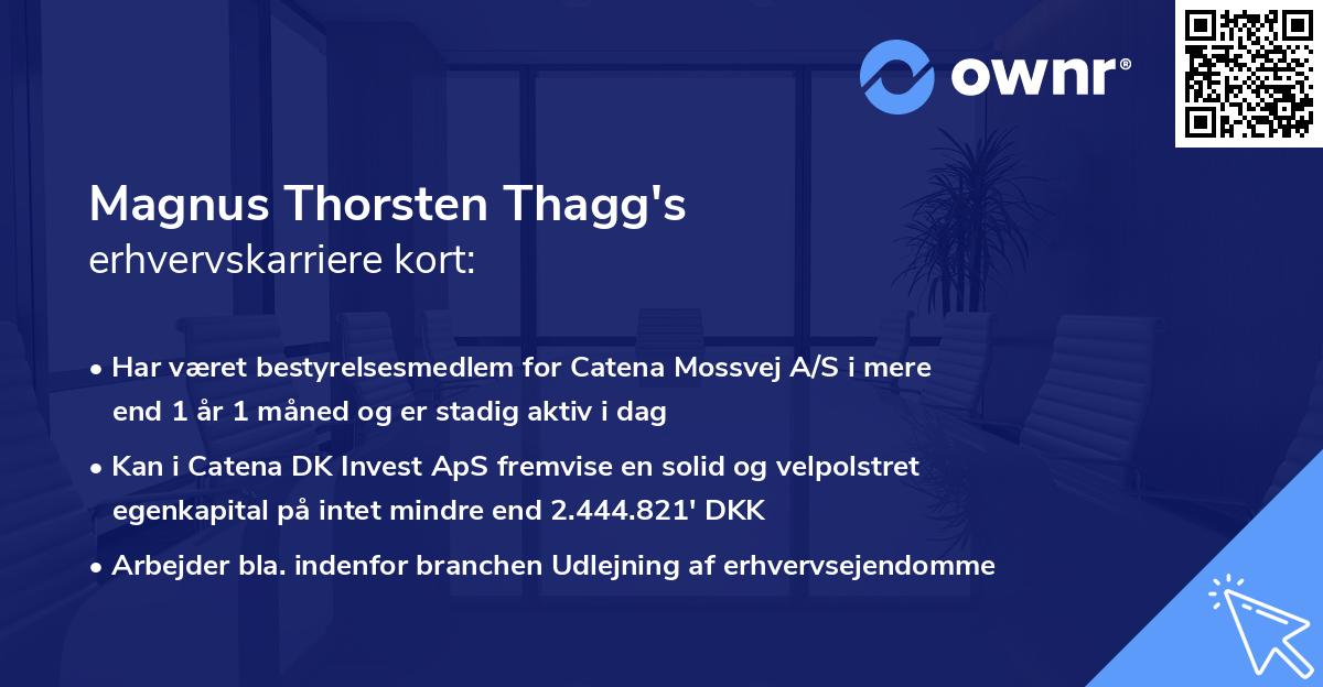 Magnus Thorsten Thagg's erhvervskarriere kort