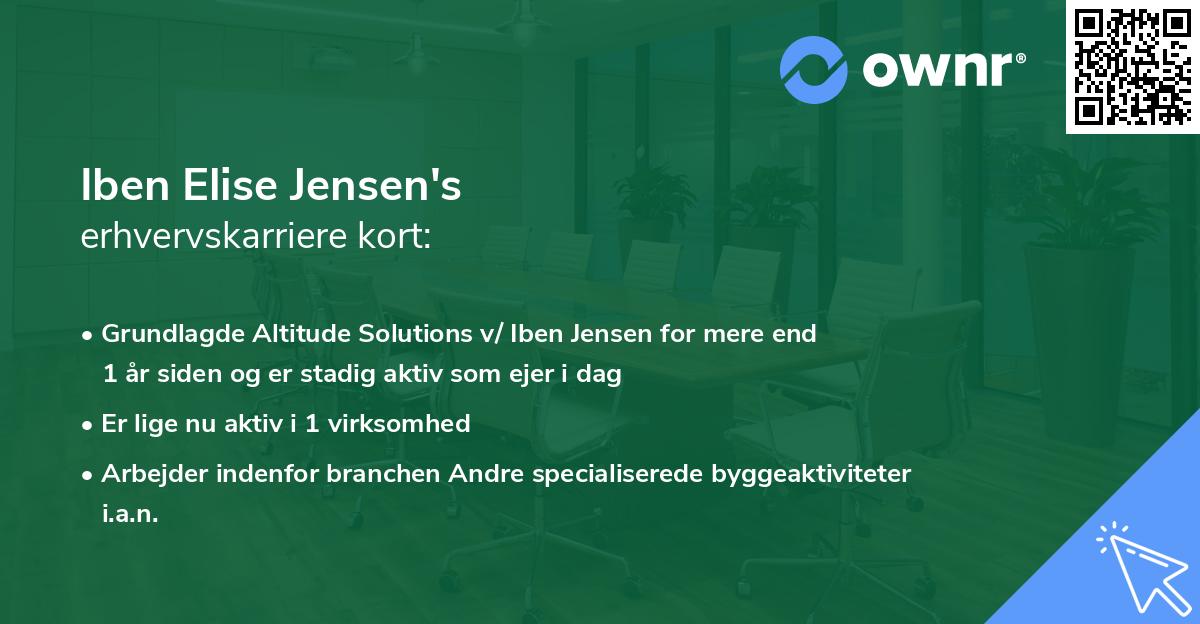 Iben Elise Jensen's erhvervskarriere kort