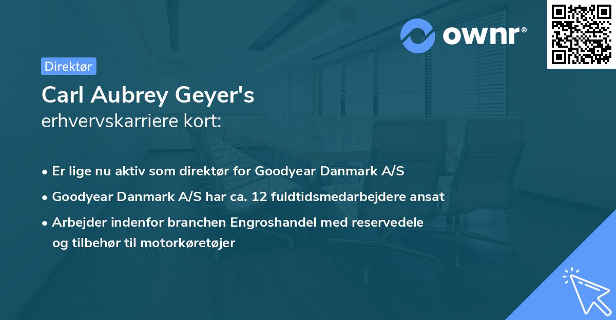 Carl Aubrey Geyer's erhvervskarriere kort