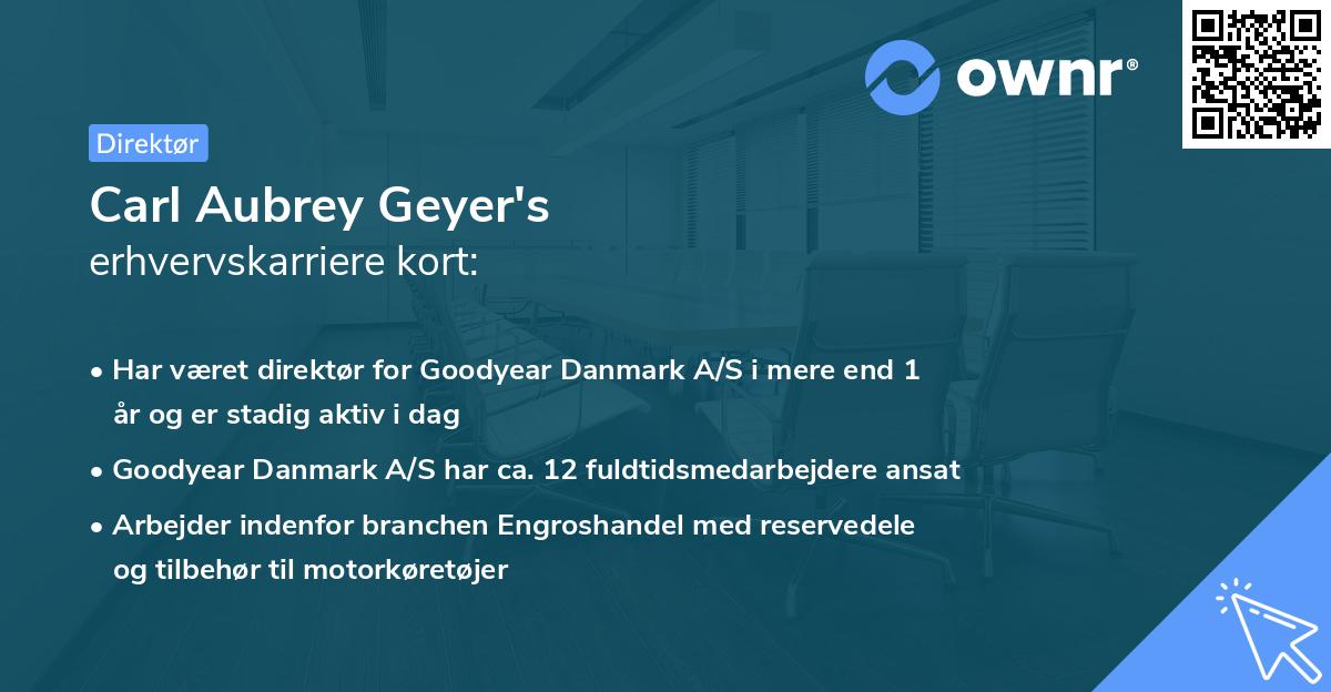 Carl Aubrey Geyer's erhvervskarriere kort