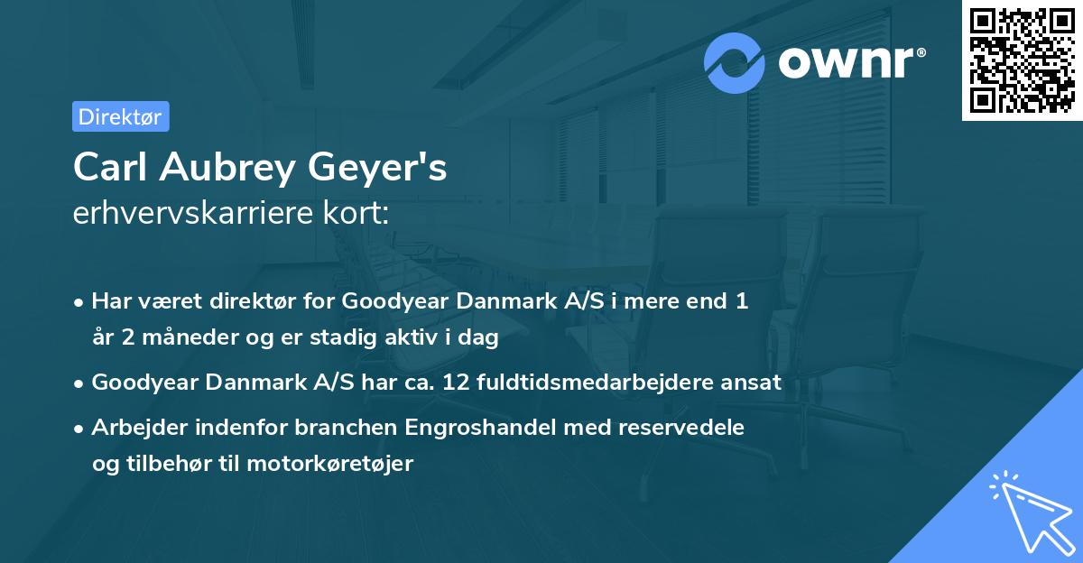 Carl Aubrey Geyer's erhvervskarriere kort