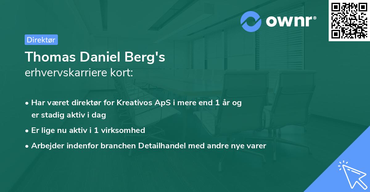 Thomas Daniel Berg's erhvervskarriere kort
