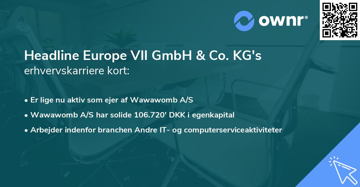 Headline Europe VII GmbH & Co. KG's erhvervskarriere kort