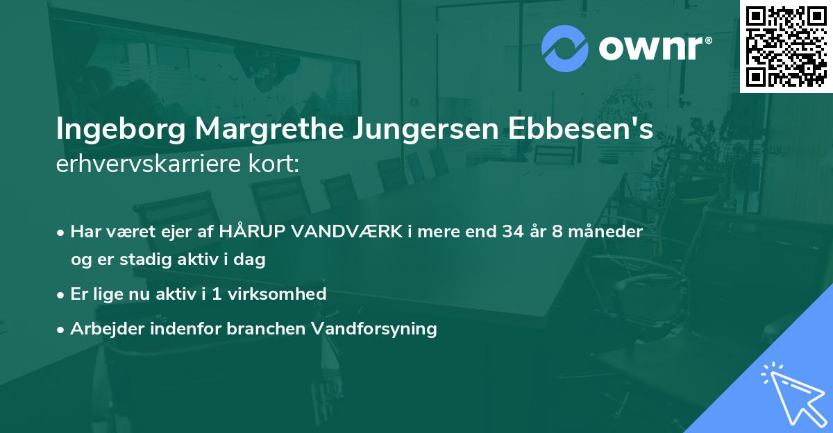 Ingeborg Margrethe Jungersen Ebbesen's erhvervskarriere kort