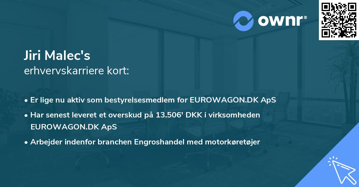 Jiri Malec's erhvervskarriere kort