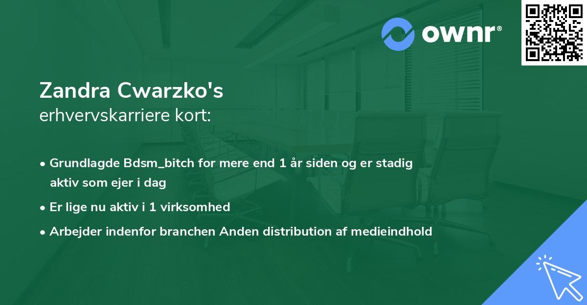 Zandra Cwarzko's erhvervskarriere kort