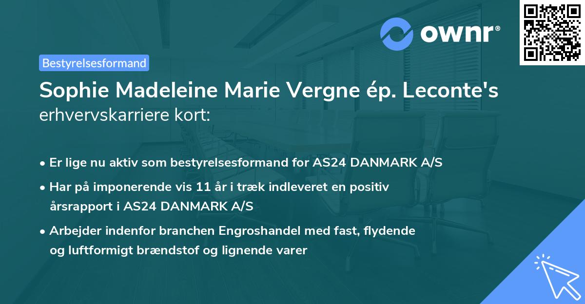 Sophie Madeleine Marie Vergne ép. Leconte's erhvervskarriere kort