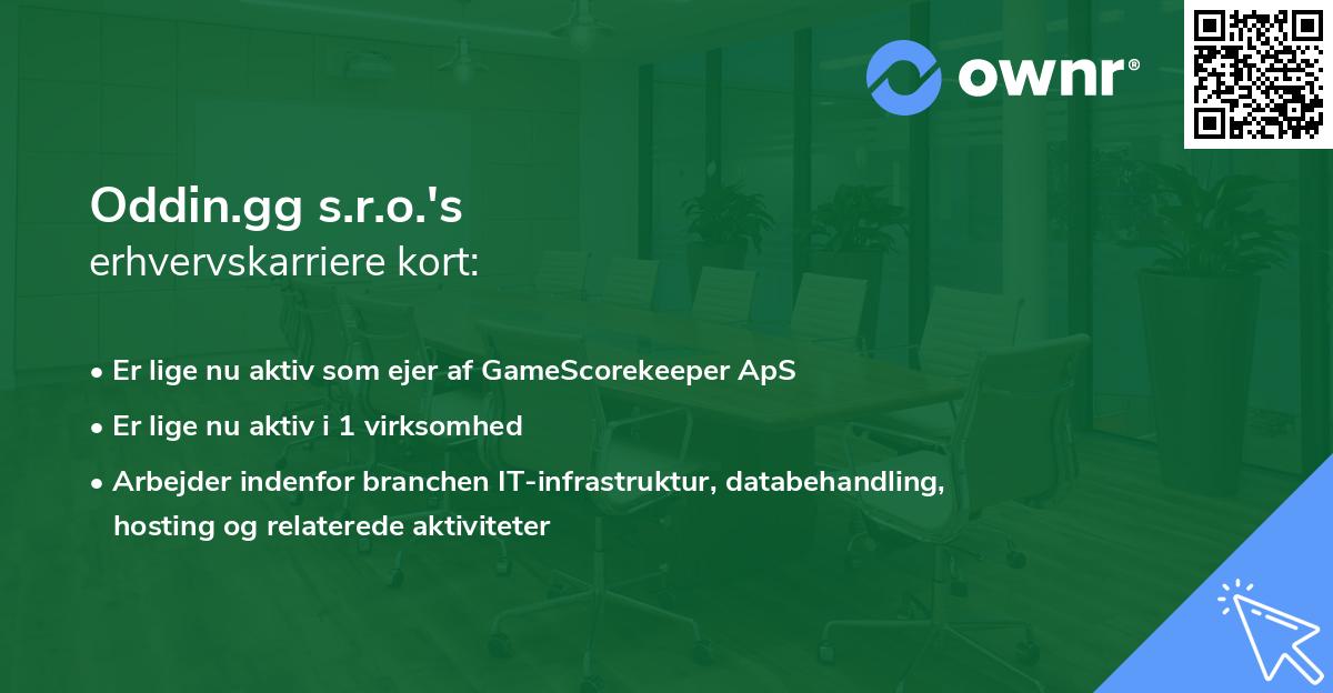 Oddin.gg s.r.o.'s erhvervskarriere kort