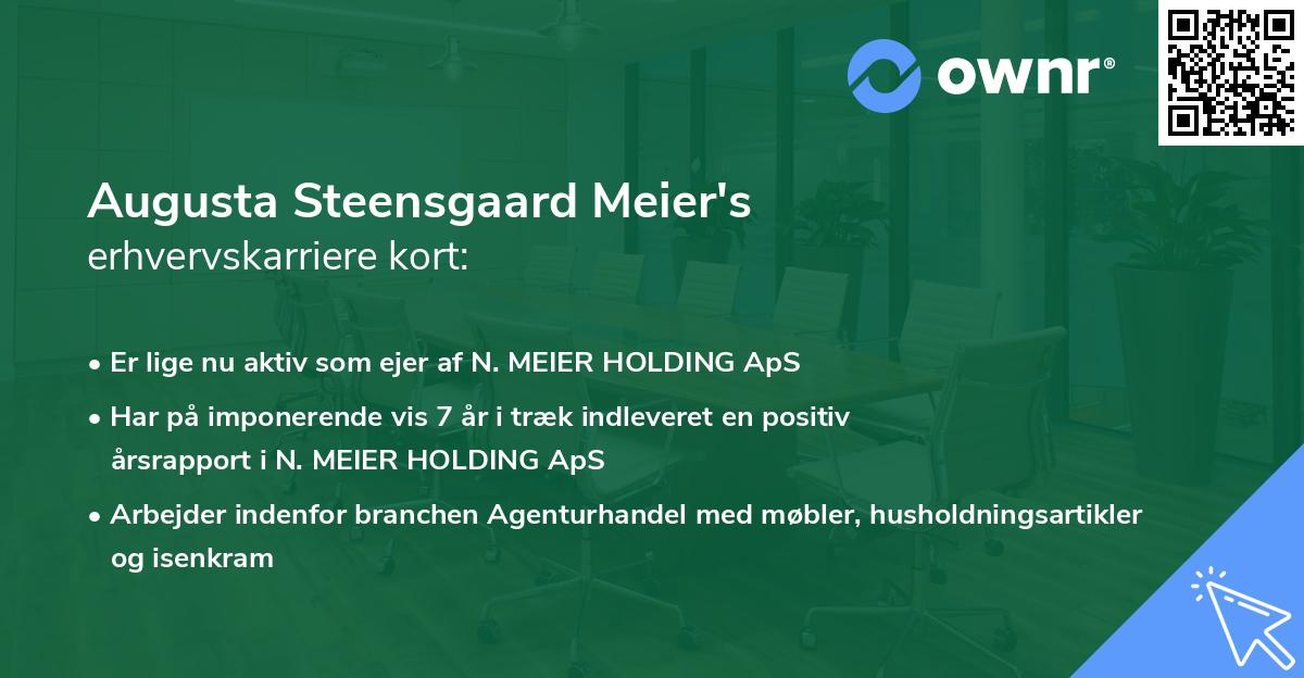 Augusta Steensgaard Meier's erhvervskarriere kort