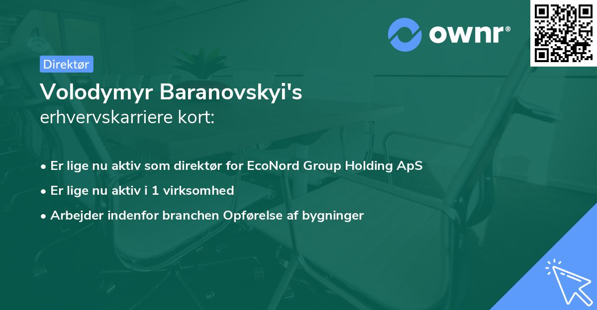 Volodymyr Baranovskyi's erhvervskarriere kort