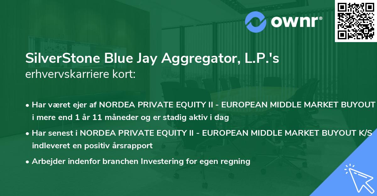 SilverStone Blue Jay Aggregator, L.P.'s erhvervskarriere kort