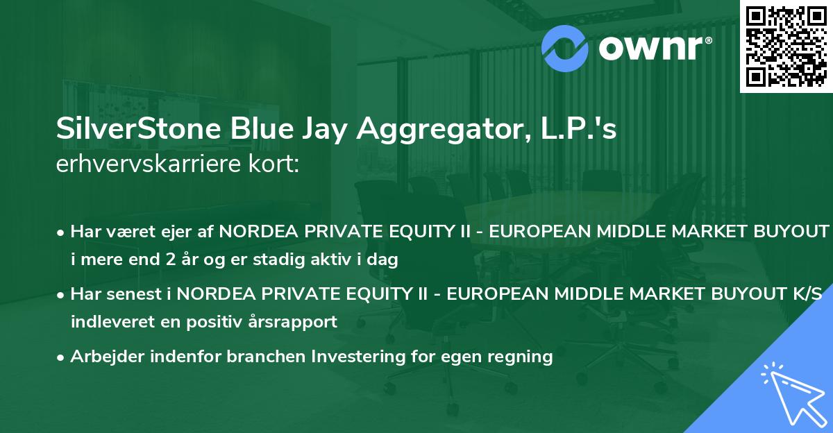SilverStone Blue Jay Aggregator, L.P.'s erhvervskarriere kort