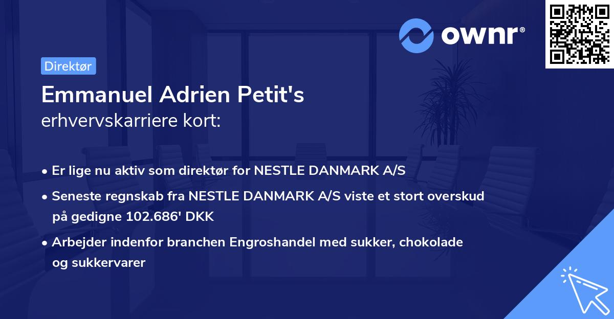 Emmanuel Adrien Petit's erhvervskarriere kort