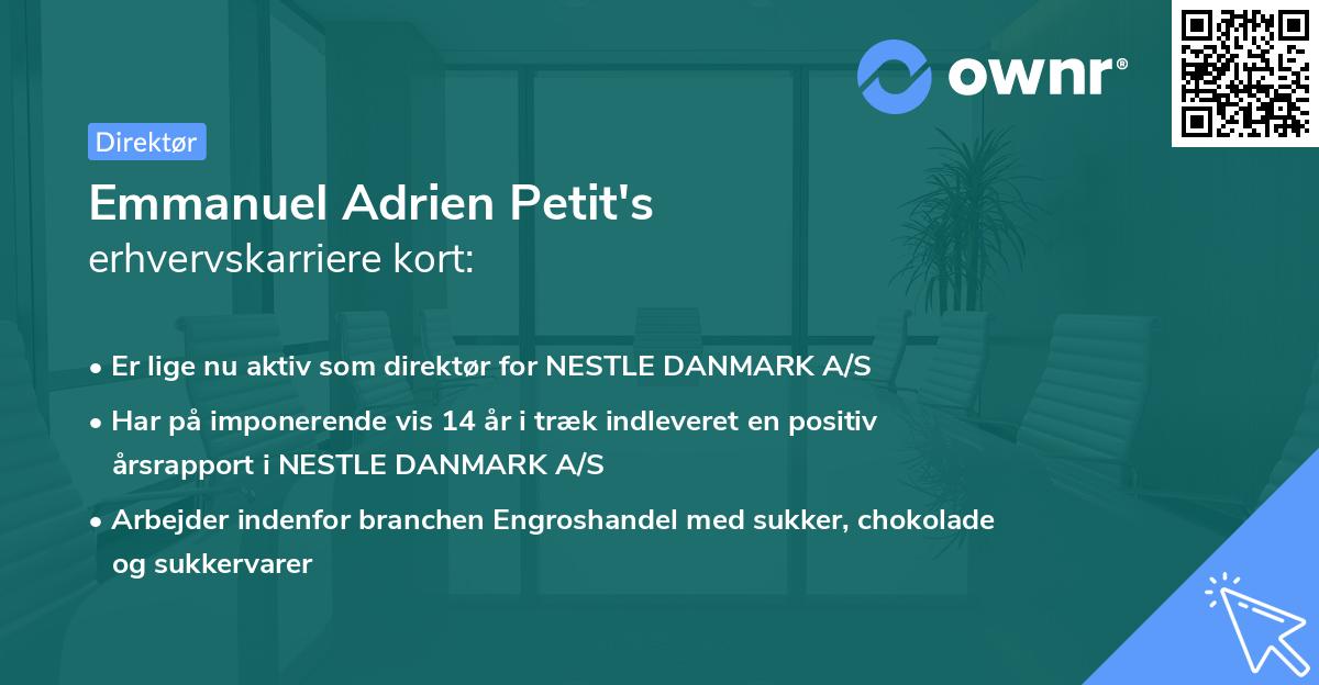 Emmanuel Adrien Petit's erhvervskarriere kort