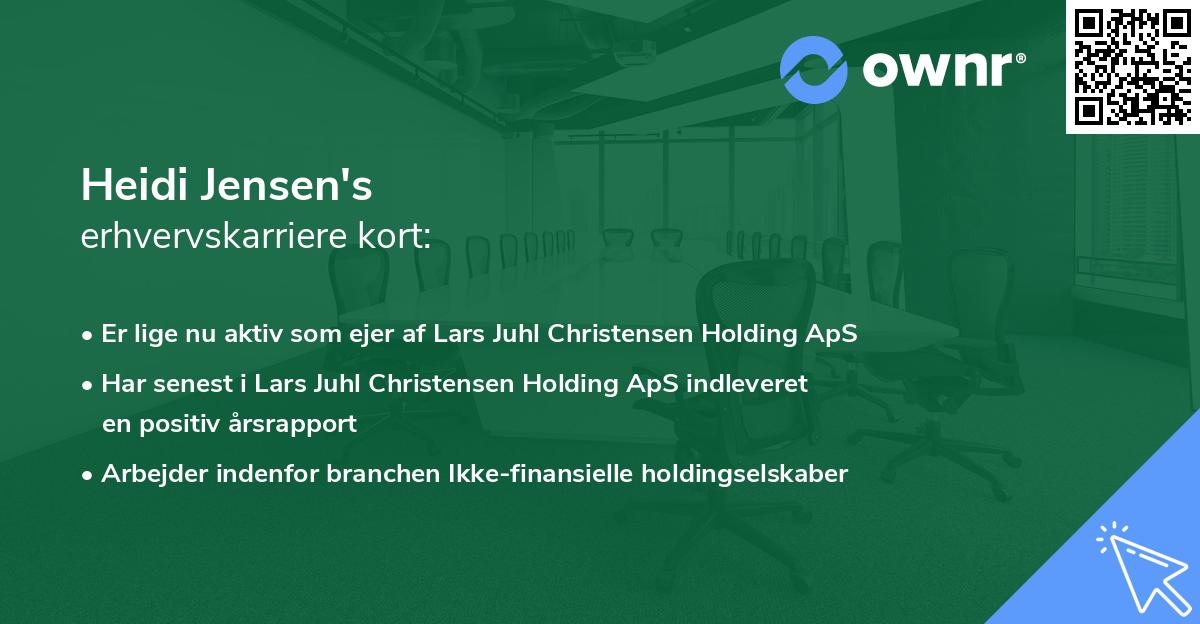 Heidi Jensen's erhvervskarriere kort